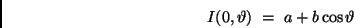 \begin{displaymath}
I(0, \vartheta) \ = \ a + b \cos \vartheta
\end{displaymath}