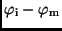 $\varphi_{\rm i}-\varphi_{\rm m}$