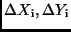 $\Delta X_{\rm i}, \Delta Y_{\rm i}$