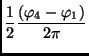 $\displaystyle \frac{1}{2} \frac{(\varphi_4 - \varphi_1)}{2 \pi}$