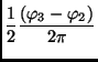 $\displaystyle \frac{1}{2} \frac{(\varphi_3 - \varphi_2)}{2 \pi}$