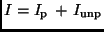 $I=I_{\rm p}\, + \, I_{\rm unp}$