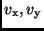 $v_{\rm x}, v_{\rm y}$