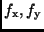 $f_{\rm x}, f_{\rm y}$