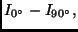 $\displaystyle I_{0^{\circ}} - I_{90^{\circ}} ,$