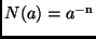 $N(a) = a^{-\rm n}$