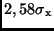 $2,58 \sigma_{\rm x}$