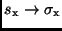 $s_{\rm x} \to \sigma_{\rm x}$