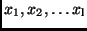 $x_1, x_2, \dots x_{\rm l}$