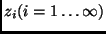 $z_i (i= 1 \dots \infty)$