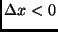 $\Delta x < 0$