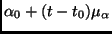 $\displaystyle \alpha_0 + (t-t_0) \mu_{\alpha}$