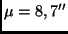 $\mu = 8,7 ''$