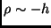 $\rho \sim -h$