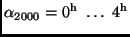 $\alpha_{2000} = 0^{\rm h} \ \dots \ 4^{\rm h}$