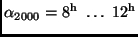 $\alpha_{2000} = 8^{\rm h} \ \dots \ 12^{\rm h}$