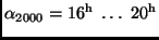 $\alpha_{2000} = 16^{\rm h} \ \dots \ 20^{\rm h}$