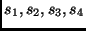 $s_1, s_2, s_3, s_4$