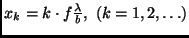 $x_k = k \cdot f \frac{\lambda}{b}, \ (k = 1,2, \dots )$