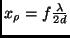 $x_\rho = f \frac{\lambda}{2d}$