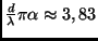 $\frac{d}{\lambda} \pi \alpha \approx 3,83$