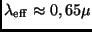 $\lambda_{\rm eff} \approx 0,65 \mu$