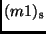 $\displaystyle (m1)_{\rm s}$