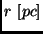 $\displaystyle r \ [pc]$