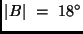 $\vert B\vert \ = \ 18^{\circ}$